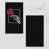 Skeleton Hand met dood Roos Romantic Floral Visitekaartje (Voorkant / Achterkant)