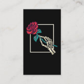 Skeleton Hand met dood Roos Romantic Floral Visitekaartje (Voorkant)