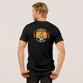 Skeleton Hand met flikkerende kaars Halloween Tri-Blend Shirt (Achterkant volledig)