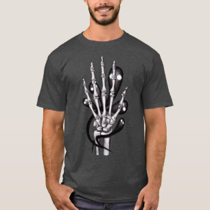Skeleton hand met geesten griezelig gotisch t-shirt