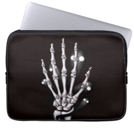 Skeleton Hand met griezelige geesten Gothic Laptop Sleeve