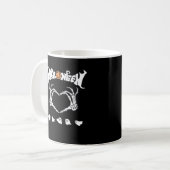Skeleton Hand met, Halloween Design Koffiemok (Voorkant links)