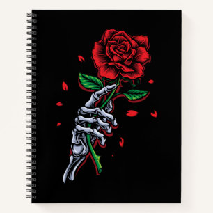 Skeleton Hand met Roos – Gotische Romance Art Notitieboek