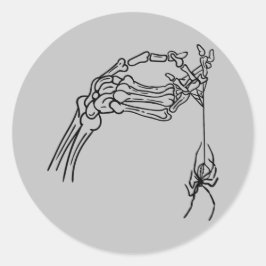 Skeleton Hand met Spider Sticker