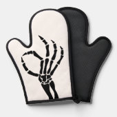 Skeleton Hand OK Teken Gotisch Halloween Koken Ovenwant (Voorkant / Achterkant)