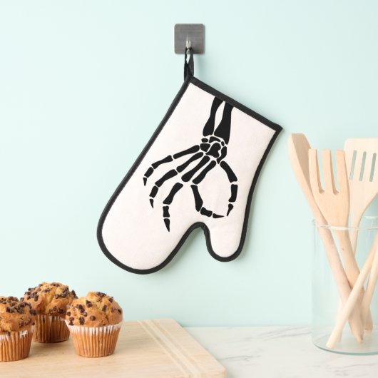 Skeleton Hand OK Teken Gotisch Halloween Koken Ovenwant (Insitu(Ophanging))