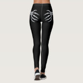 Skeleton Hand op Booty Funny Halloween Black Leggings (Achterkant)
