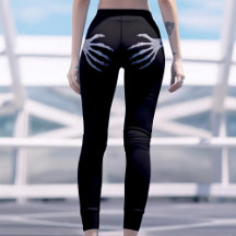 Skeleton Hand op Booty Funny Halloween Black