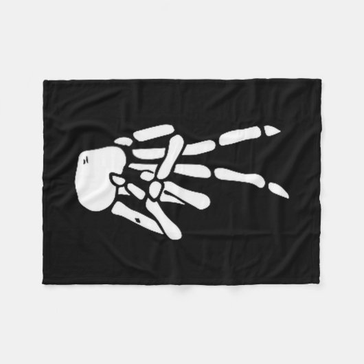 Skeleton Hand Peace Sign Bone  Fleece Deken (Voorkant (Horizontaal))