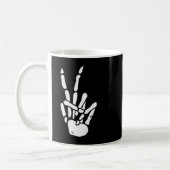 Skeleton Hand Peace Sign Bone Koffiemok (Links)