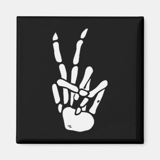 Skeleton Hand Peace Sign Bone  Magneet (Voorkant)