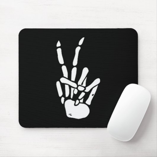 Skeleton Hand Peace Sign Bone Muismat (Met muis)