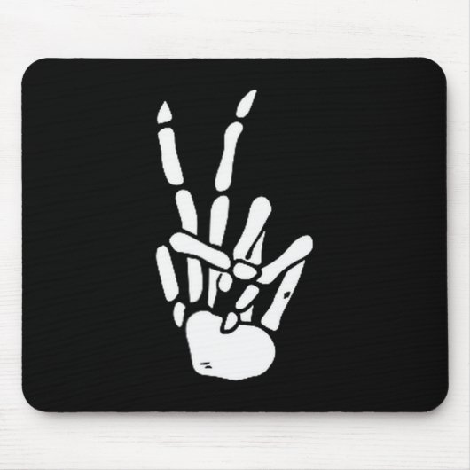 Skeleton Hand Peace Sign Bone Muismat (Voorkant)