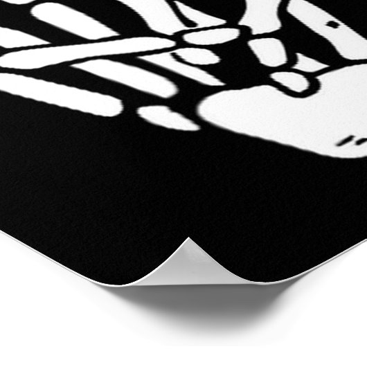 Skeleton Hand Peace Sign Bone  Poster (Hoek)