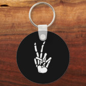Skeleton Hand Peace Sign Bone  Sleutelhanger (Voorkant)