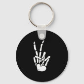 Skeleton Hand Peace Sign Bone Sleutelhanger (Voorkant)