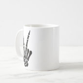 Skeleton Hand Peace Sign Botten Halloween Skeleton Koffiemok (Voorkant links)