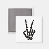 Skeleton Hand Peace Sign Botten Halloween Skeleton Magneet (Voorkant / Achterkant)