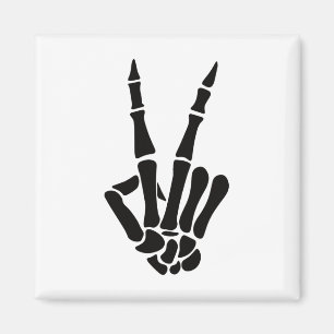 Skeleton Hand Peace Sign Botten Halloween Skeleton Magneet