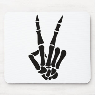 Skeleton Hand Peace Sign Botten Halloween Skeleton Muismat