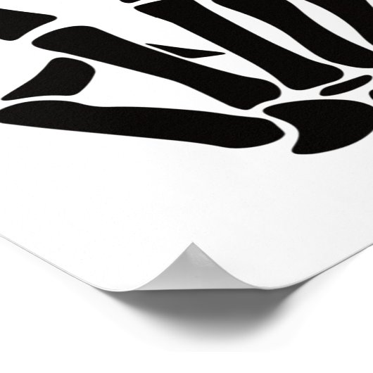 Skeleton Hand Peace Sign Botten Halloween Skeleton Poster (Hoek)