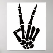 Skeleton Hand Peace Sign Botten Halloween Skeleton Poster (Voorkant)