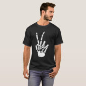 Skeleton Hand Peace Sign-Botten T-shirt (Voorkant volledig)
