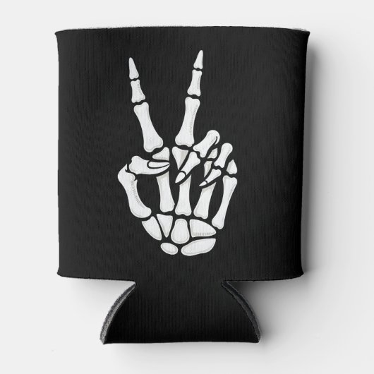 Skeleton Hand Peace Sign Cool Halloween Blikjeskoeler (Voorkant)