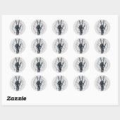 Skeleton Hand Peace Sign Sticker (Vel)