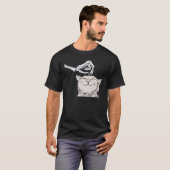 Skeleton Hand Petting Cats Head Funny Cute Graphic T-shirt (Voorkant volledig)
