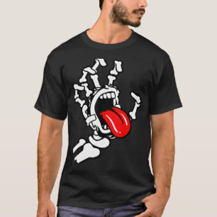 Skeleton Hand Praat met mijn tongen Fun Graphic T-shirt
