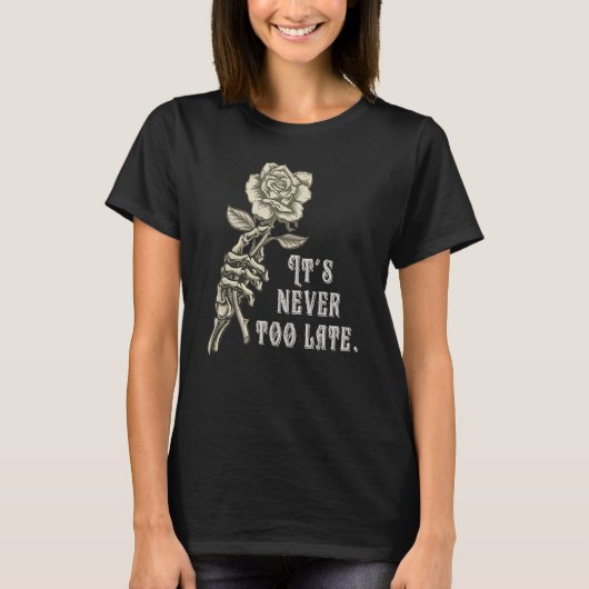 Skeleton Hand Red Rose geeft een Roos dat het nooi T-shirt (Voorkant)
