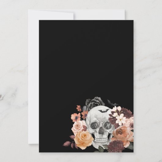 Skeleton Hand Ring Gothic Fall Wedding Save the Da Kaart (Achterkant)