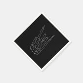 Skeleton Hand Rock Star Black Birthday Party Servet (Hoek)