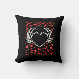 Skeleton Hand Rode Hart Verjaardag Valentijnsdag Kussen