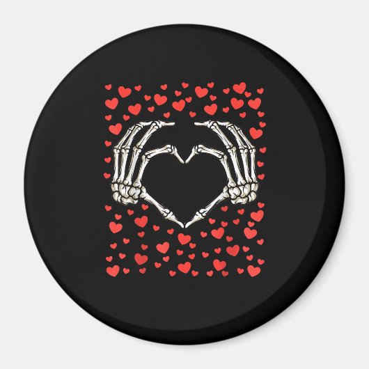 Skeleton Hand Rode Hart Verjaardag Valentijnsdag Magneet (Voorkant)