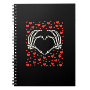Skeleton Hand Rode Hart Verjaardag Valentijnsdag Notitieboek
