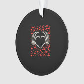 Skeleton Hand Rode Hart Verjaardag Valentijnsdag Ornament (voorkant)
