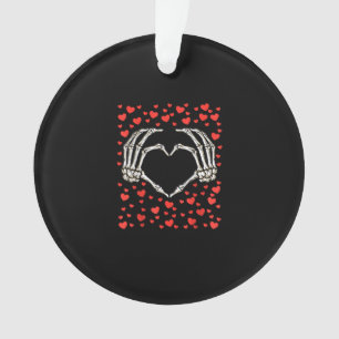 Skeleton Hand Rode Hart Verjaardag Valentijnsdag Ornament