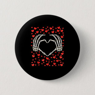 Skeleton Hand Rode Hart Verjaardag Valentijnsdag Ronde Button 5,7 Cm