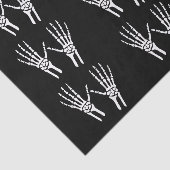Skeleton Hand Silhouetten op Black Halloween Tissuepapier (Detail)