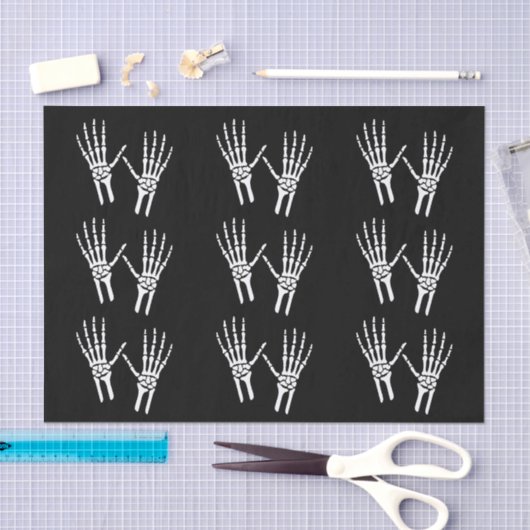 Skeleton Hand Silhouetten op Black Halloween Tissuepapier (Craft)