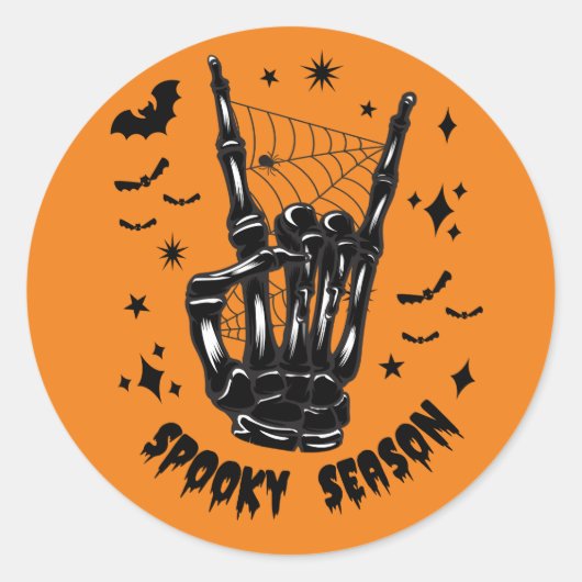 Skeleton Hand Spooky Seizoen Sticker (Voorkant)