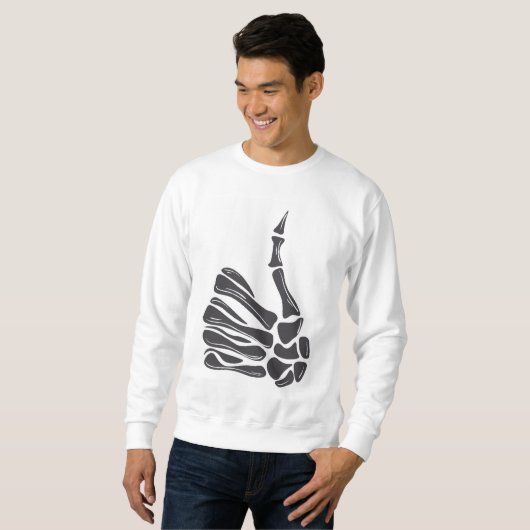 Skeleton Hand Thumbs Up Sweatshirt (Voorkant volledig)