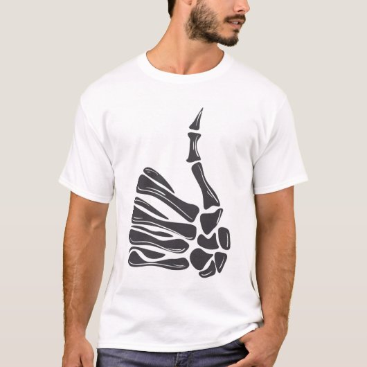 Skeleton Hand Thumbs Up T-Shir T-shirt (Voorkant)