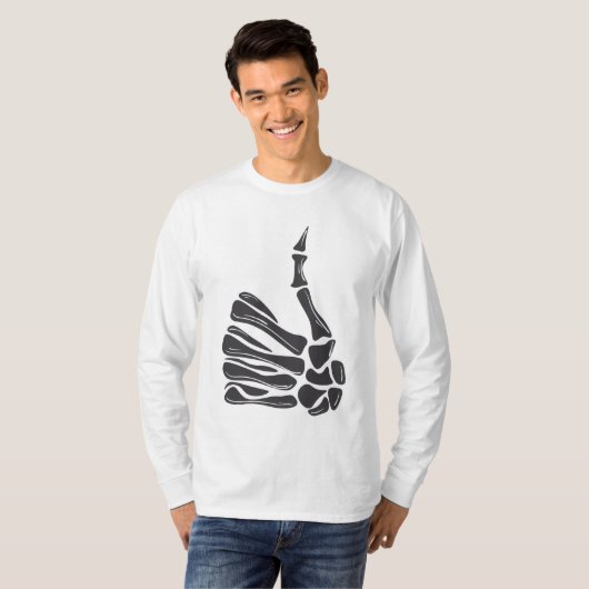 Skeleton Hand Thumbs Up T-Shirt (Voorkant volledig)