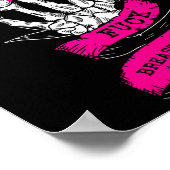 Skeleton Hand voor roze grappige borstkanker Aware Poster (Hoek)