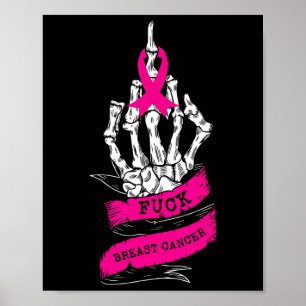 Skeleton Hand voor roze grappige borstkanker Aware Poster
