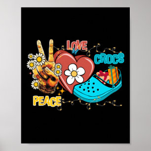 Skeleton Hand Vrede Love-crocs Familie Xmas Pyjama Poster