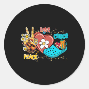 Skeleton Hand Vrede Love-crocs Familie Xmas Pyjama Ronde Sticker
